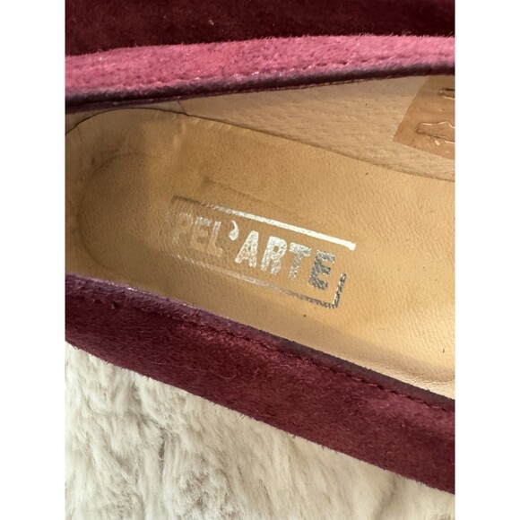 Pel’arte Women’s Ballerina Flats Red Suede Tassel Fall Black Cap Holiday 7.5/38 - Picture 3 of 10